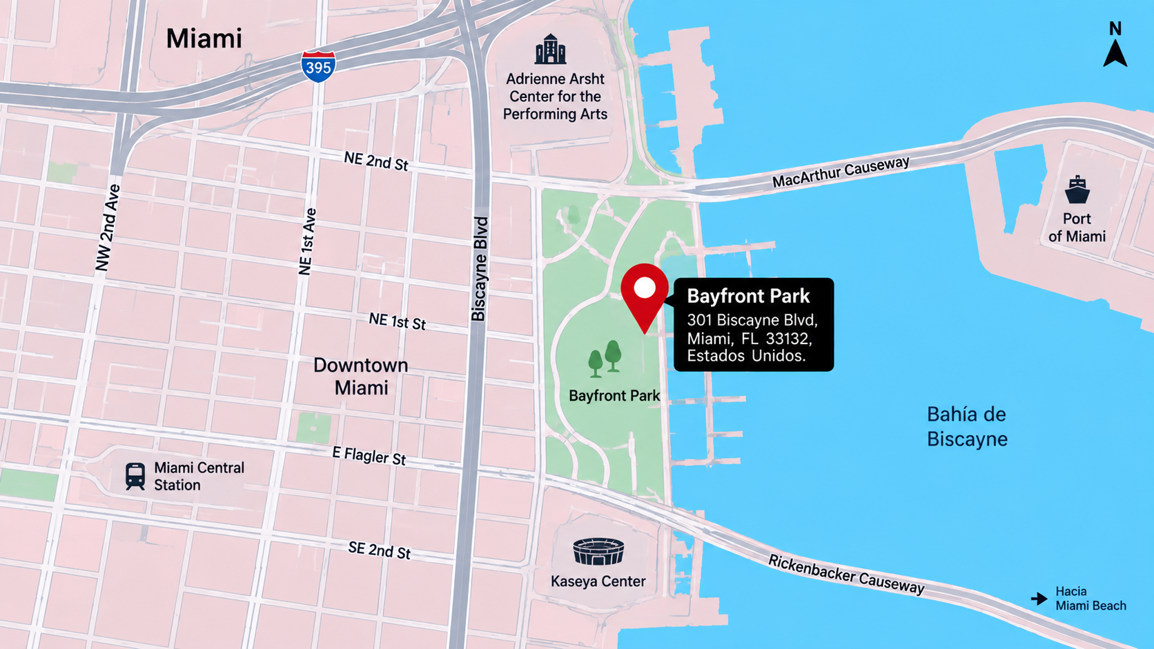 Mapa del recorrido de Ultra Miami Festival 2027 en Miami, Estados Unidos